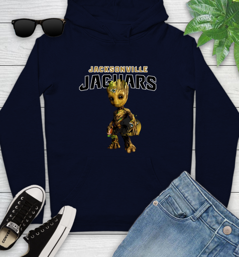 Jacksonville Jaguars NFL Football Groot Marvel Guardians Of The Galaxy Youth Hoodie 4