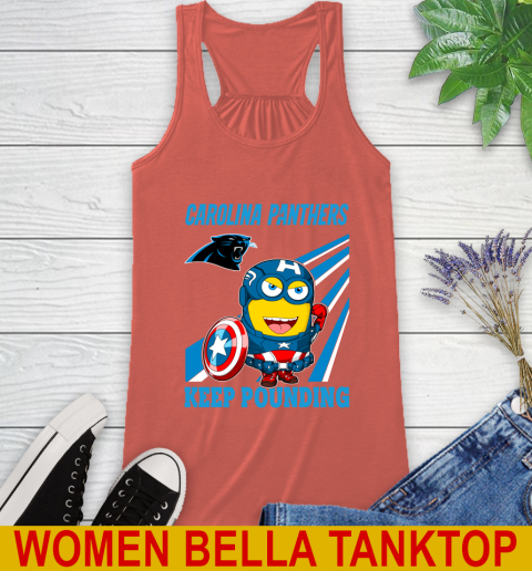 NFL Football Carolina Panthers Captain America Marvel Avengers Minion Shirt Racerback Tank 3