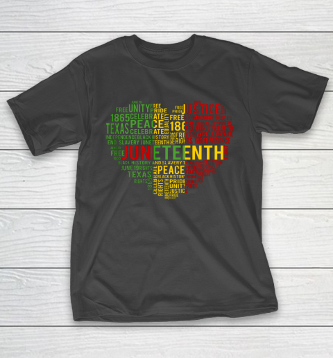 Juneteenth Heart Black History Afro American African Freedom T-Shirt