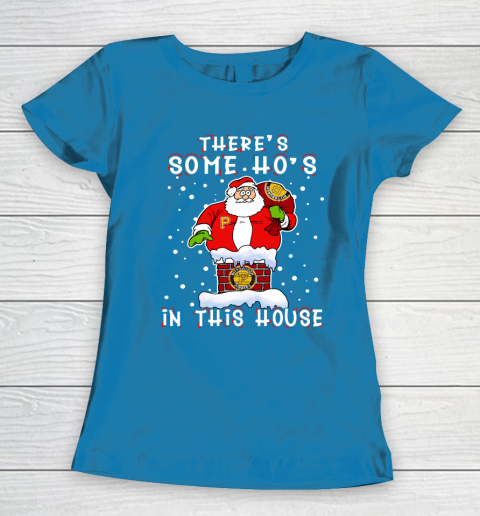 Pittsburgh Pirates Christmas There Is Some Hos In This House Santa Stuck In The Chimney MLB Women's T-Shirt 6