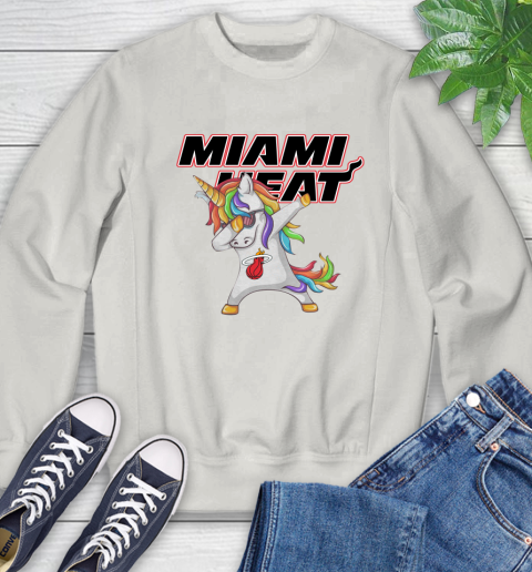 Miami Heat NBA Basketball Funny Unicorn Dabbing Sports Sweatshirt 12