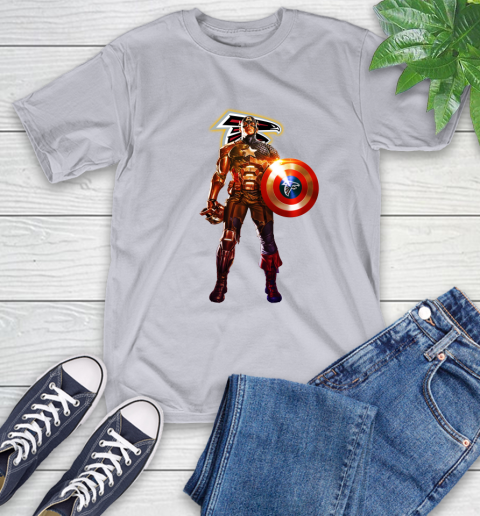 NFL Captain America Marvel Avengers Endgame Football Sports Atlanta Falcons T-Shirt 6