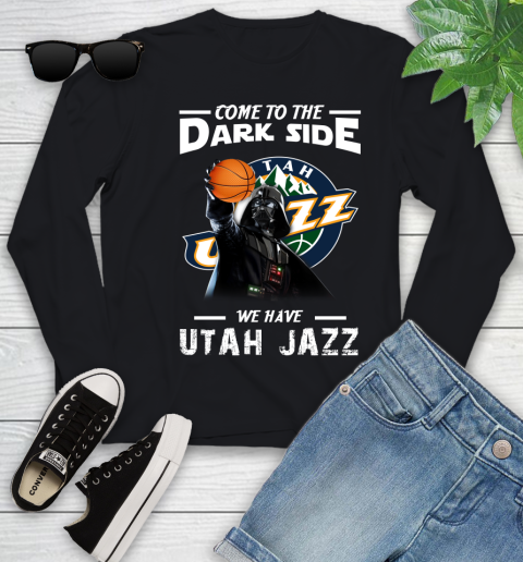 NBA Come To The Dark Side We Have Utah Jazz Star Wars Darth Vader Basketball Youth Long Sleeve