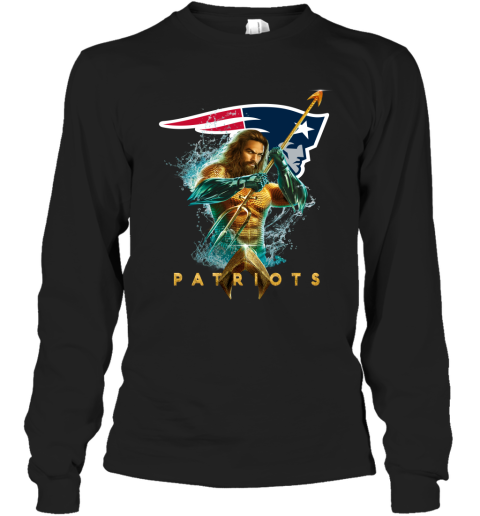 NFL New England Patriots Aquaman DC Football Sports YzopRXXoXXV long sleeve tee 14 95 151514 front black