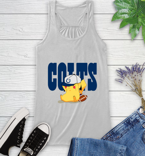 NFL Pikachu Football Sports Indianapolis Colts Racerback Tank