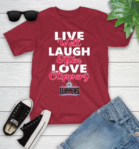 NBA Basketball LA Clippers Live Well Laugh Often Love Shirt Youth T-Shirt 12