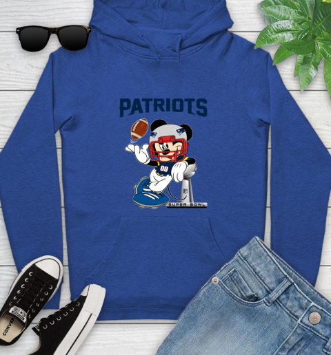 NFL New England Patriots Mickey Mouse Disney Super Bowl Football T Shirt Youth Hoodie 9
