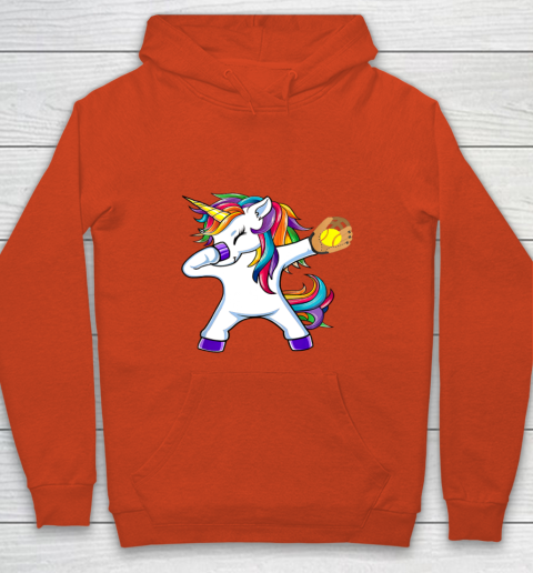 Dabbing Unicorn Softball T Shirt Funny Dab Gift Youth Hoodie 4