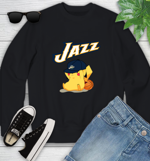 NBA Pikachu Basketball Sports Utah Jazz Youth Sweatshirt 2