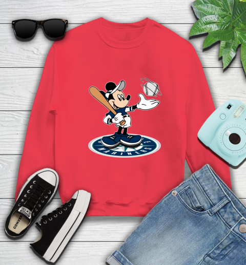 MLB Baseball Seattle Mariners Cheerful Mickey Disney Shirt Sweatshirt 10