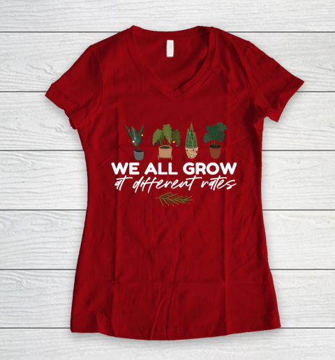 We All Grow At Different Rates, Special Education Teacher Autism Awareness Women's V-Neck T-Shirt 8