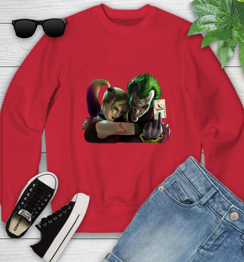 St.Louis Cardinals MLB Baseball Joker Harley Quinn Suicide Squad Youth Sweatshirt 10 St.Louis Cardinals MLB Baseball Joker Harley Quinn Suicide Squad Youth Sweatshirt - Image 10