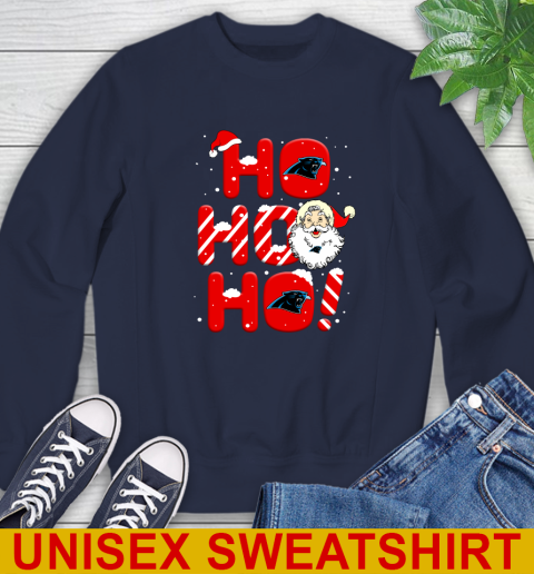 Carolina Panthers NFL Football Ho Ho Ho Santa Claus Merry Christmas Shirt Sweatshirt 2