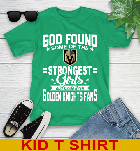 Vegas Golden Knights NHL Football God Found Some Of The Strongest Girls Adoring Fans Youth T-Shirt 7