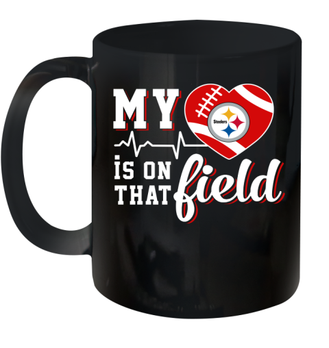 NFL My Heart Is On That Field Football Sports Pittsburgh Steelers Ceramic Mug 11oz