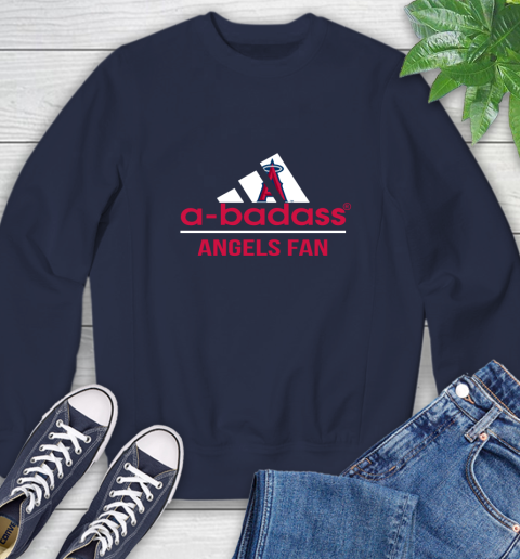 MLB A Badass Los Angeles Angels Fan Adidas Baseball Sports Sweatshirt 2