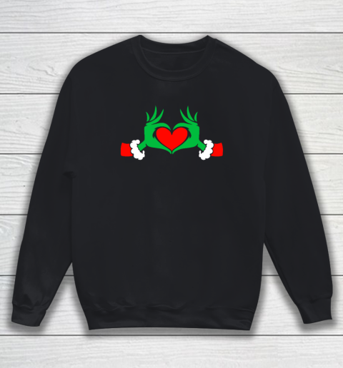 Funny Elf With Cute Heart Hands Style Christmas Costumes Sweatshirt