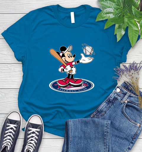 MLB Baseball Minnesota Twins Cheerful Mickey Disney Shirt Women's T-Shirt 8