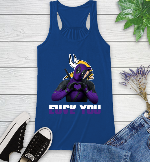 NHL Minnesota Vikings Deadpool Love You Fuck You Football Sports Racerback Tank 8