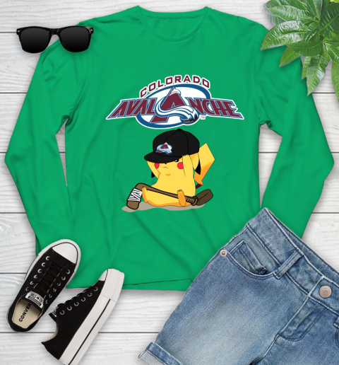 NHL Pikachu Hockey Sports Colorado Avalanche Youth Long Sleeve 6