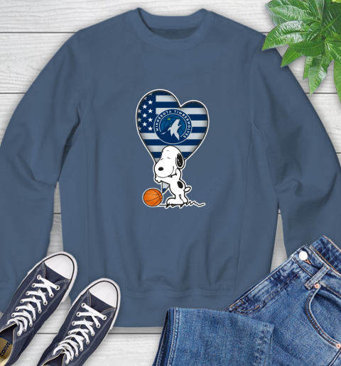 Minnesota Timberwolves NBA Basketball The Peanuts Movie Adorable Snoopy Sweatshirt 7