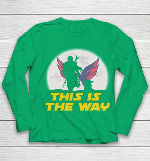 Washington Capitals NHL Ice Hockey Star Wars Yoda And Mandalorian This Is The Way Youth Long Sleeve 4