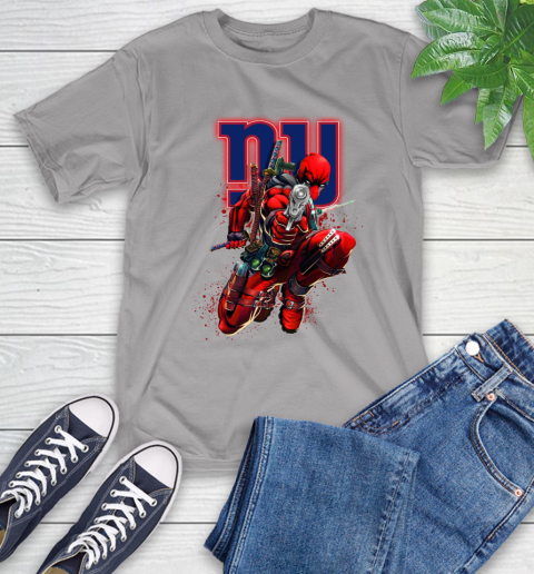 NFL Deadpool Marvel Comics Sports Football New York Giants T-Shirt 6