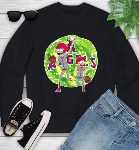 MLB Los Angeles Angels Rick And Morty Baseball Sports Youth Sweatshirt 2