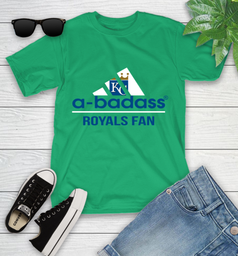 MLB A Badass Kansas City Royals Fan Adidas Baseball Sports Youth T-Shirt 8