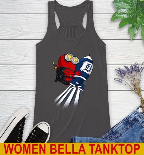 MLB Baseball Detroit Tigers Deadpool Minion Marvel Shirt Racerback Tank 10
