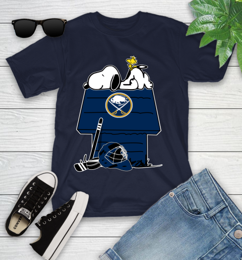 Buffalo Sabres NHL Hockey Snoopy Woodstock The Peanuts Movie Youth T-Shirt 3