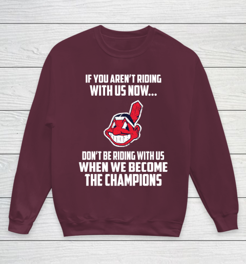 MLB Cleveland Indians Baseball We Become The Champions Youth Sweatshirt 4