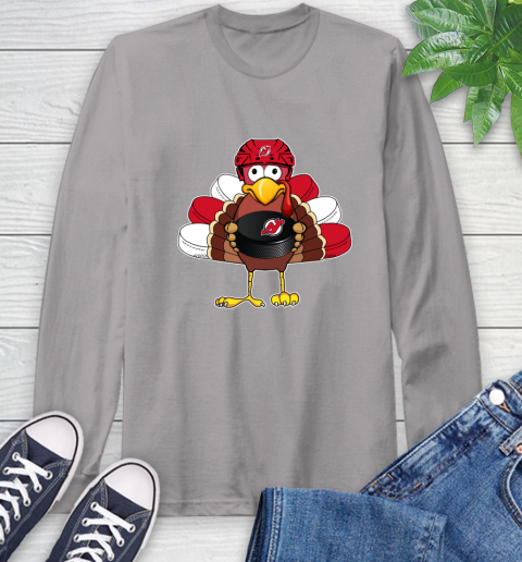 New Jersey Devils Turkey Thanksgiving Day Long Sleeve T-Shirt 6