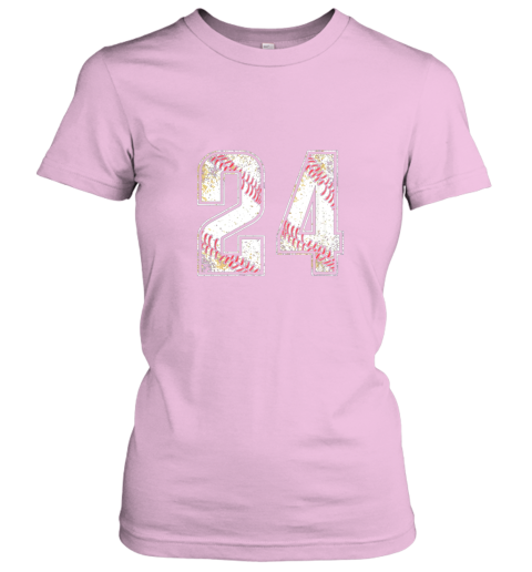 nzug 24 baseball jersey number 24 vintage retro birthday gift ladies t shirt 20 front light pink