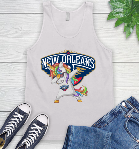 New Orleans Pelicans NBA Basketball Funny Unicorn Dabbing Sports Tank Top