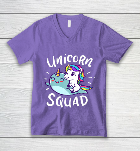 Unicorn Squad Narwhal Funny Cute Birthday Party Present Gift V-Neck T-Shirt 8