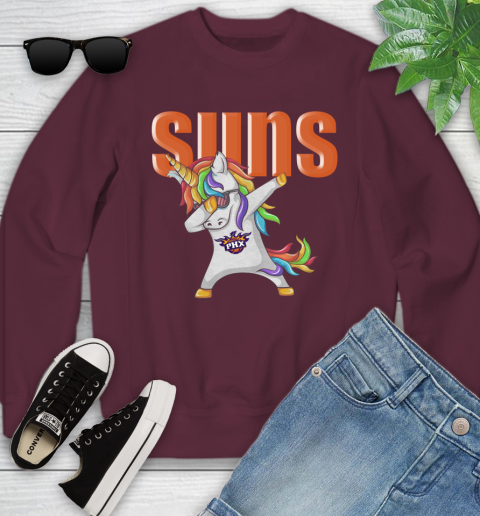 Phoenix Suns NBA Basketball Funny Unicorn Dabbing Sports Youth Sweatshirt 5