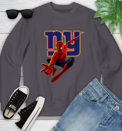 NFL Spider Man Avengers Endgame Football New York Giants Youth Sweatshirt 6
