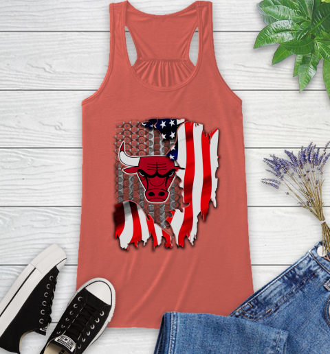 Chicago Bulls NBA Basketball American Flag Racerback Tank 3