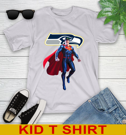NFL Superman DC Sports Football Seattle Seahawks Youth T-Shirt 5