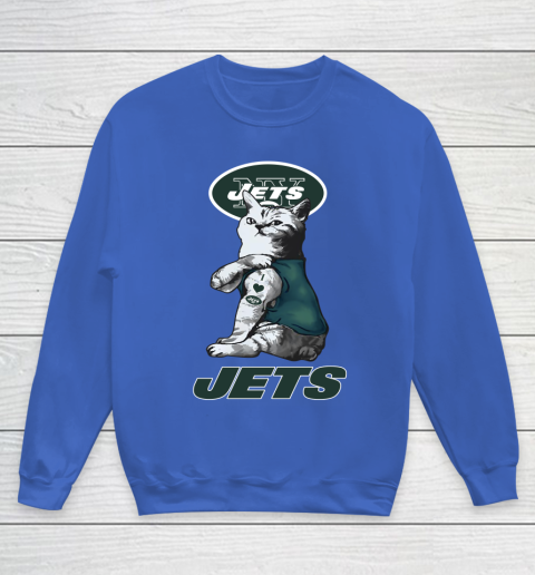 NFL Football My Cat Loves New York Jets Youth Sweatshirt 6