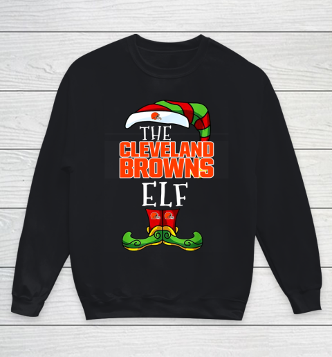 Cleveland Browns Christmas ELF Funny NFL Youth Sweatshirt