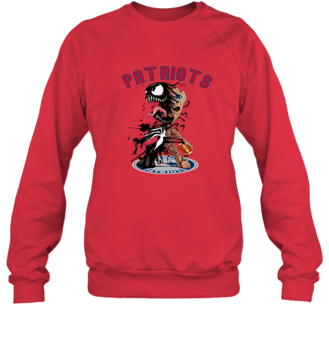 NFL New England Patriots Football Venom Groot Guardians Of The Galaxy FSnGGsn030n sweatshirt 35 95 151514 front red