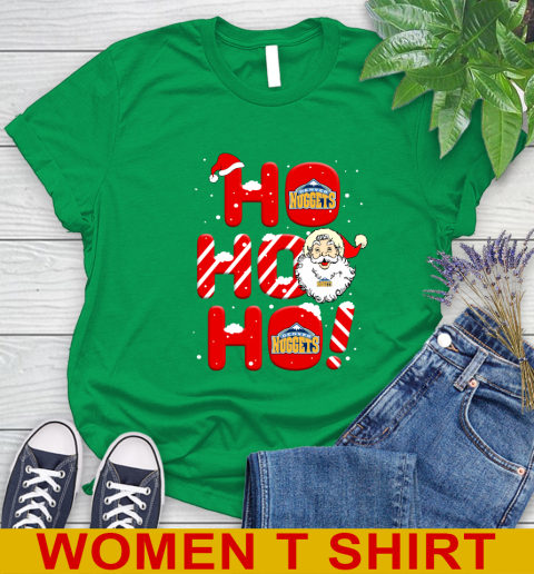 Denver Nuggets NBA Basketball Ho Ho Ho Santa Claus Merry Christmas Shirt Women's T-Shirt 7