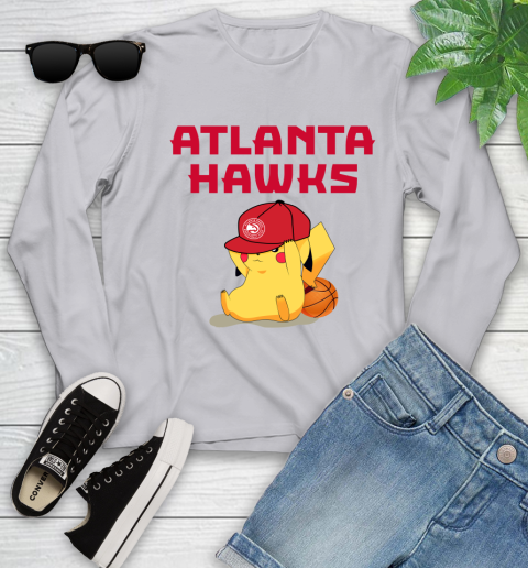 NBA Pikachu Basketball Sports Atlanta Hawks Youth Long Sleeve 5