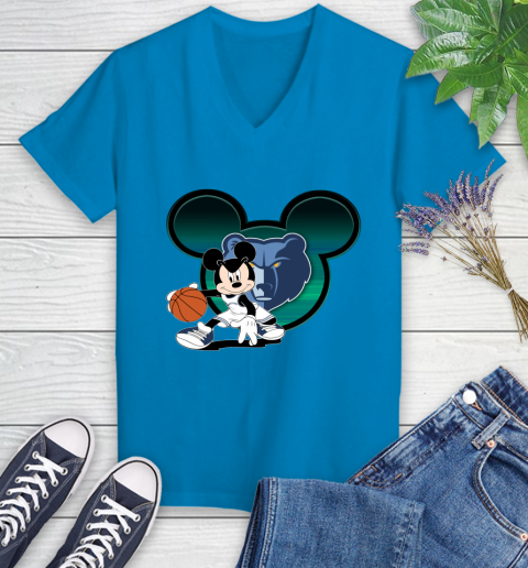 NBA Memphis Grizzlies Mickey Mouse Disney Basketball Women's V-Neck T-Shirt 7