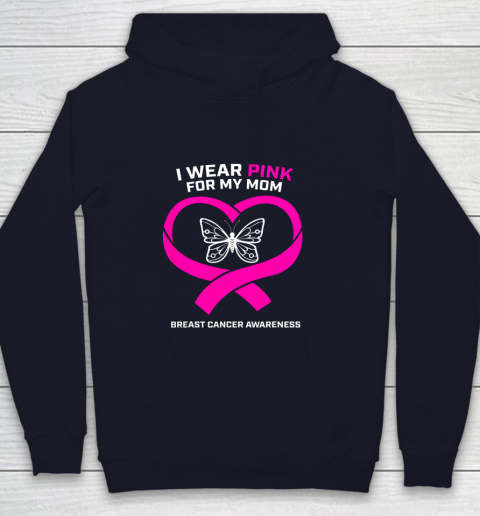 Men Women Kids Wear Pink For My Mom Breast Cancer Awareness Youth Hoodie 2