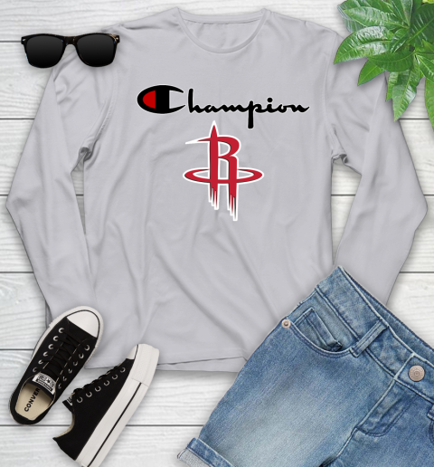 NBA Basketball Houston Rockets Champion Shirt Youth Long Sleeve 3