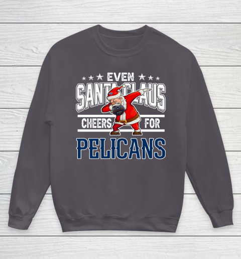 New Orleans Pelicans Even Santa Claus Cheers For Christmas NBA Youth Sweatshirt 5