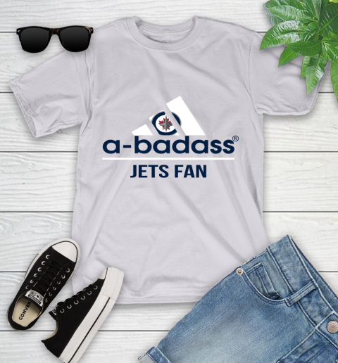 NHL A Badass Winnipeg Jets Fan Adidas Hockey Sports Youth T-Shirt 5 NHL A Badass Winnipeg Jets Fan Adidas Hockey Sports Youth T-Shirt - Image 5